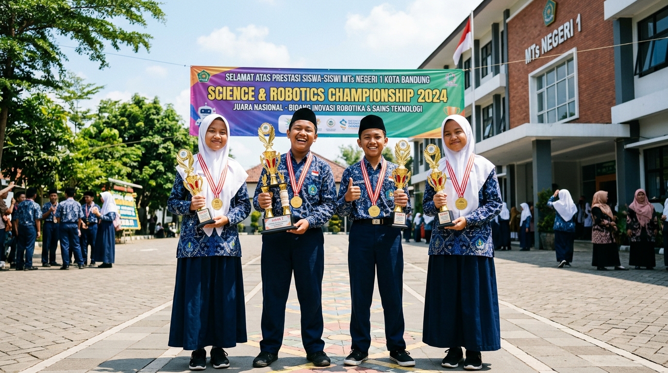 Santri SMP IT ARRAWDHAH Raih Juara 1 Olimpiade Sains & Robotika Tingkat Provinsi
